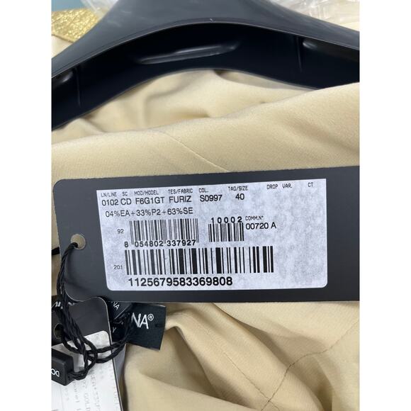 NWT DOLCE & GABBANA One-shoulder Metallic Silk blend Midi Dress Gold 46 XL - Picture 10 of 10